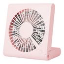 Fresh Fab Finds Portable USB Rechargeable Desk Fan - Low Noise, 3 Speeds, Battery Operated - Ideal For Office, Travel - 120Â° Rotatable - Pink