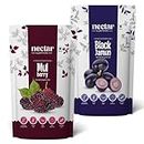 Nectar Superfoods Natural Freeze Dried Mulberry And Black Jamun | No Preservatives, No Added Sugar Dried Fruit | 100% Natural, Vegan friendly - Gluten Free | Combo Pack | 20 gram Pouch