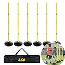 AKA SPORTS GEAR Agility Pole Accessory-Soccer Pole & Base Accessory for Soccer Agility Training (6 Poles with 6 Rubber Base)