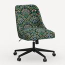 Oxford Desk Chair Wood/Upholstered in Green Rifle Paper Co. x Cloth & Company | 32.5 H x 23 W x 23 D in | Wayfair 84-9RPCBREMRLCB