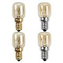 FRCOLOR 4Pcs Oven Light Bulbs 25W Appliance Replacement Bulbs High Temp Microwave Light Bulbs for Oven Stove Refrigerator E14 Screw Base Oven Parts Accessories (Warm White)