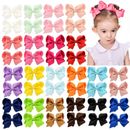 40PCS 4.5 Inch Hair Bows for Girls Grosgrain Ribbon Toddler Hair Accessories wit