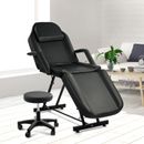 Massage Chair Bed with Stool for Beauty Salon Wellness Center and Home Use Black
