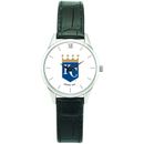 Women's Black Kansas City Royals Stainless Steel Watch with Leather Band