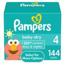 Size 4 Baby Dry Diapers, 144 Count. (Select for More Options)
