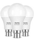 Vanke Bayonet Light Bulb 60w, B22 LED Bulbs Warm White 2700K, 9w Energy Saver Bulb, 806 Lumen, Non-Dimmable, 3-Pack