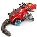 kamsons realistic design mechanical robotic dragon toy, walking dragon dinosaur toy with fire breathing water spray mist red light function & realistic sounds-Multi color