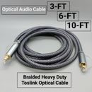 Toslink Optical Cable Digital Audio Sound Fiber Optic SPDIF Cord Wire Dolby DTS 