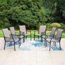 Patio Chairs Set of 6 Outdoor Dining Chair Textilene Armchairs Brown