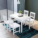 ZANOFIRA Kitchen Dining Table Set with Chairs Set 4 Pine Wood Dinner Set for Dining Room and Living Room Furniture Sets