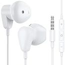Aux Earbuds Earphones for Samsung Galaxy A15 A14 A13 A12 A11 A20 A71, 3.5mm Wired Headphones with Mic, HiFi Stereo Earphones for MP3/MP4, Kindle Fire, Pixel 5a 4a 3a, LG Stylo 6 5, Moto G Stylus, PC
