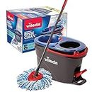 Vileda EasyWring RinseClean Spin Mop & Bucket System | 2-Tanks Separate Clean and Dirty Water | Machine Washable and Reusable Microfiber Mop Head | Hands-Free Wringing Mop Bucket