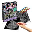 Little Berry Neon Nature Mandala Art Colouring Kit for Adults & Kids | Art & Craft Kit for Girls 6-12 Years | Colouring Set with 24 Big Sheets, Sketch Pens & Glitter | Gift & Creative Coloring Fun