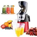 Juicer Machines, Cold Press Juicer, Slow Masticating Juicer Extractor, Fonction inverse du moteur silencieux, Easy to Clean, BPA Free for High Nutrient Fruit Vegetable Juice,Red Fengong