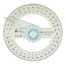 CALANDIS® All Circular 10 cm PVC 360 Degree Protractor Pointer Ruler Angular Viewer Swing Arm School Office Supplies