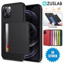 For iPhone 14 13 12 11 Pro Max Plus mini Wallet Card Holder Shockproof Case