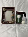 Vtg Ornate Golf Gift Set Frame And Unique Mug