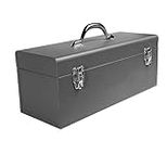Edward Tools 17" Metal ToolBox - Heavy Duty Portable Tool Box with Organizer Tray and Handle - Solid Metal Locking Latches - Scratch Resistant Finish