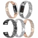 Repuesto para reloj Fitbit charge 3 4 correa pulsera de metal ostentoso