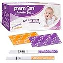 Quantitative Ovulation Predictor Kit, 50 Ovulation Tests + 20 Pregnancy Tests, Premom Advanced Ovulation Test Strips Combo with Numerical Results, Smart Digital Ovulation Reader APP, PMS-5020