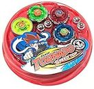 Kids Play Metal Fusion Clash Of Tornado Speed Top Stadium Battle With 4 Beys&2 Launchers In One Pack(Multi Color)