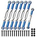7Pcs Aluminum Turnbuckles Camber Links 70-80mm(Hole-to-Hole) Replacements Parts for 1/10 Traxxas Cars Slash/Rustler/Hoss/Stampede VXL 4X4/2WD, X-01, Bandit RC Bigfoot, with Adjustable Rod Ends