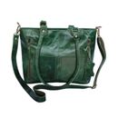 Genuine Leather Tote Bag Green Laptop Bag Office Shoulder Purse Crossbodody