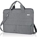 LANDICI 360°Protective Laptop Shoulder Bag Carrying Case 15 15.6 inch, Waterproof Computer Sleeve Cover Compatible for MacBook Pro 15/16,Dell XPS 15,16 Inch HP Acer Dell Lenovo Notebook,Grey