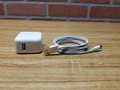 Apple 10W AUTHENTIC iPad USB Wall Block Charger Adapter iPhone Lightning cable