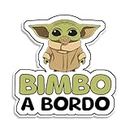 Bratikishop Bimbo a Bordo per Auto - Baby Yoda 15 x 15 cm, Resistente & Impermeabile Adesivo Bimbo a Bordo per Auto, Segnale di Sicurezza Bebe a Bordo per Avvisare gli Automobilisti