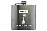 Full Colour Vodka Flask - Stainless Steel Liquor Flask - Hipflask - Travel Accessories for Men, Fathers, Dad, Grandad - Perfect Christmas or Birthdays