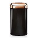 Tower T80904RB Kitchen Bin with Sensor Lid, Automatic Soft-Close, Manual Override, 58 Litre, Black and Rose Gold