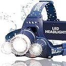DanForce Headlamp. USB Rechargeable LED Head Lamp. Ultra Bright CREE 1080 Lumen Head Flashlight + Red Light. HeadLamps for Adults, Camping, Outdoors & Hard Hat Work. Zoomable IPX54 Headlight
