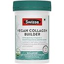 Swisse Vegan Collagen Builder with Biotin & Vitamin C, Supports Natural Collagen Formation & Skin Regeneration (Vegan Certified)- 30 Tablets (For Both Men & Women) Australia’s No.1 Beauty Nutrition Brand
