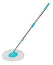 Generic Spin Mop Handle Stick with Microfiber Head Refill Stainless Steel Pole for 360° Floor Cleaning Mop