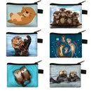 Sea Otters Print Coin Bag Women Purses Small Clutch Bag For Teenagers Mini Handbags Cute Casual