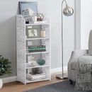 5 Tier PVC Board Bookcase Shelving Display Storage Shelf Unit Furniture