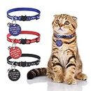 KOOLTAIL 3 Pack Cat Collar Set with Warning Board Hanging "Do Not Feed Me" Adjustable Cat Collar Sets With Bells Safe Buckle Design For Cat Wearing