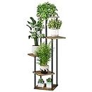 AZERPIAN Plant Stand 5 Tier Indoor Metal Flower Shelf for Multiple Plants Corner Tall Flower Holders for Patio Garden Living Room Balcony Bedroom, Black (Black)