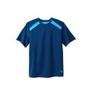 Men's Big & Tall KS Sport™ Power Wicking Tee by KS Sport in Midnight Navy Electric Turquoise (Size XL) Shirt