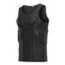 DGXINJUN Men's Padded Compression Vest Sleeveless Shirt for Men Women Football Rib Chest Protector Sports Protective Tank Top with Pads for Paintball Baseball (4-Pad) X-Large