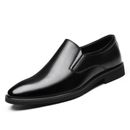 Zapatos causales de cuero para hombre mocasines sin cordones zapatos de negocios punta puntiaguda para conducir nuevos
