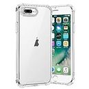 gueche Compatible with iPhone 8 Plus and 7 Plus Case, Crystal Clear Phone Cover, Anti-Scratch and Shock-Absorption, Basic Case for iphone 8 Plus Hülle Coque funda - Clear