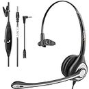 Wantek Headset with Microphone for PC Wired Headphones 3.5mm Headsets with Noise-Cancelling Microphone for Laptop - Computer Headphones with Mic in-line Control for Home