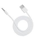 Alitutumao USB 3.5mm Power Charger Cable Cord for Beats By Dre Studio Wireless Headphones White