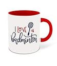 WHATS YOUR KICK® - Badminton Inspired Designer Printed Red Ceramic Coffee |Tea |Milk Mug (Gift | Game |Sports|Motivational Quotes |Hobby (Multi 4)