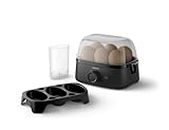 Philips Domestic Appliances Cuece huevos Serie 3000, Tamaño familiar hasta 6 huevos, Fácil de limpiar, Bandeja para escalfar y perforador de huevos, 400 W, Blanco (HD9137/90)