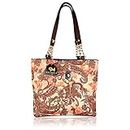SHAMRIZ ? Women's Synthetic Floral Print Top Handle Bag (Tan)