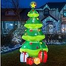 Best Choice Products 10ft Inflatable Christmas Tree, Large Lighted Outdoor Blow Up Holiday Decor for Yard, Lawn, Backyard, Home w/ 10 LED Lights, Color-Changing Star, Lighted Gifts