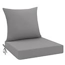idee-home Outdoor Cushions for Patio Furniture, Outdoor Seat Cushions 24 x 24 with Fade Resistant Waterproof Removable Cover, Replacement Deep Seat Couch Chair Cushion for Yard Garden Deck